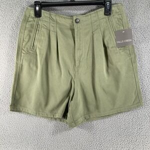 VTG Falls Creek Shorts Women's 12‎ Green  Cotton Blend High Rise Hiking Outdoors